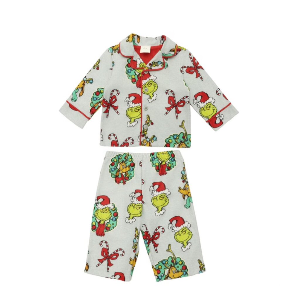 Grinch Baby Holiday Pajamas 2-Piece Infant Sleepwear Set - Picture 1 of 5